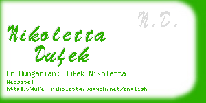 nikoletta dufek business card
